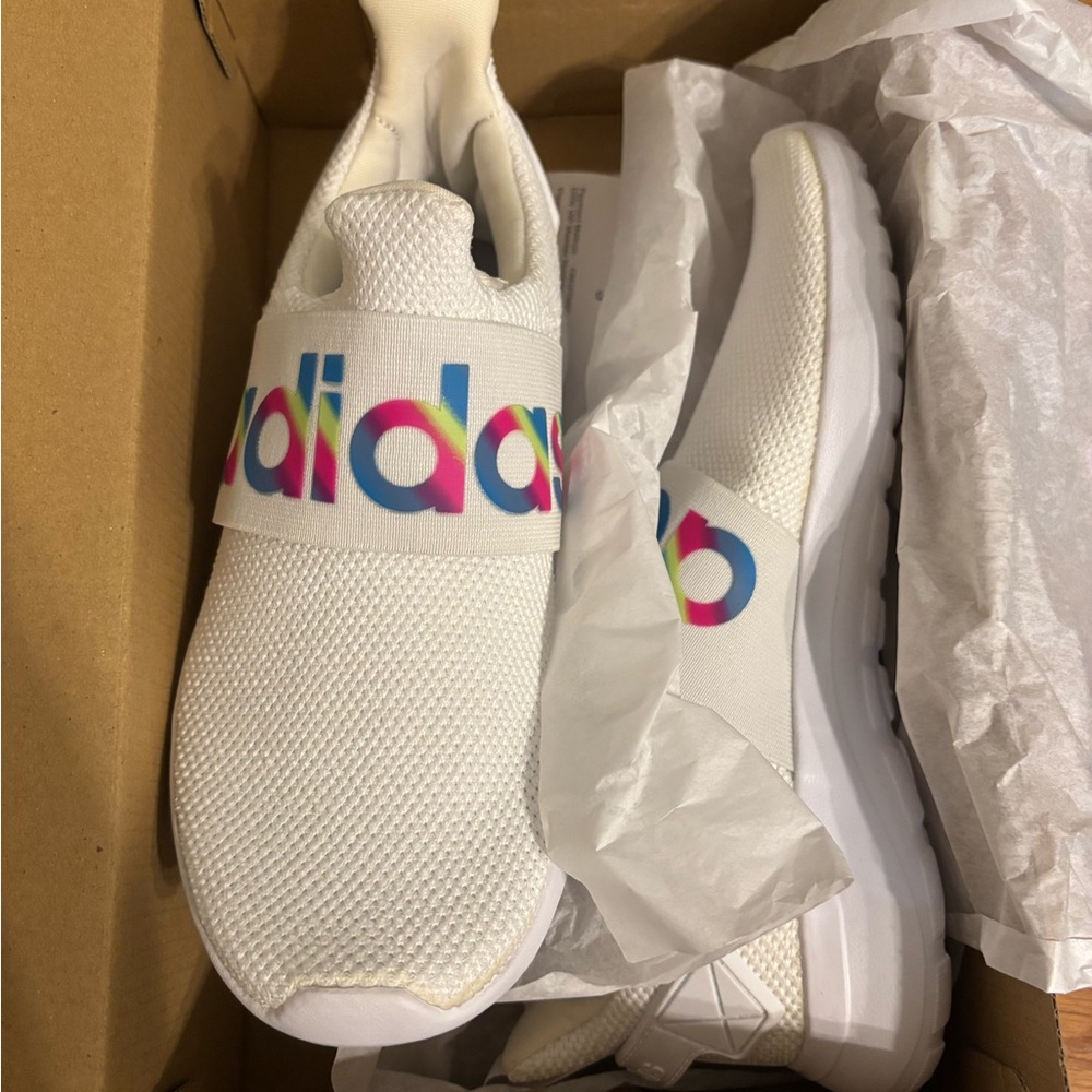 Adidas Kids White Slip-On Shoes